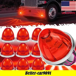 Red LED Watermelon Light BIG Side Marker Clearance Truck Trailer Turn Signal DRL - Picture 1 of 21