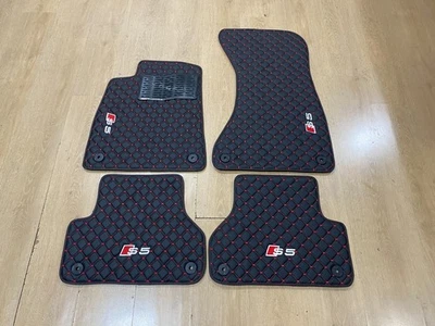 Luxury Leather Car Mats for Audi S5 2017-2024 Sportback, Made to Order, 4 Sets Foto 1 de 4