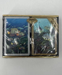 2 Decks Sealed Congress Playing Cards Cell-u-tone Finish Fish Reef Art - Picture 1 of 4