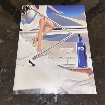 2007 Skyy Vodka Print Ad Original Vintage Bottle Model Hot Legs Plane Martini - Image 1 of 3
