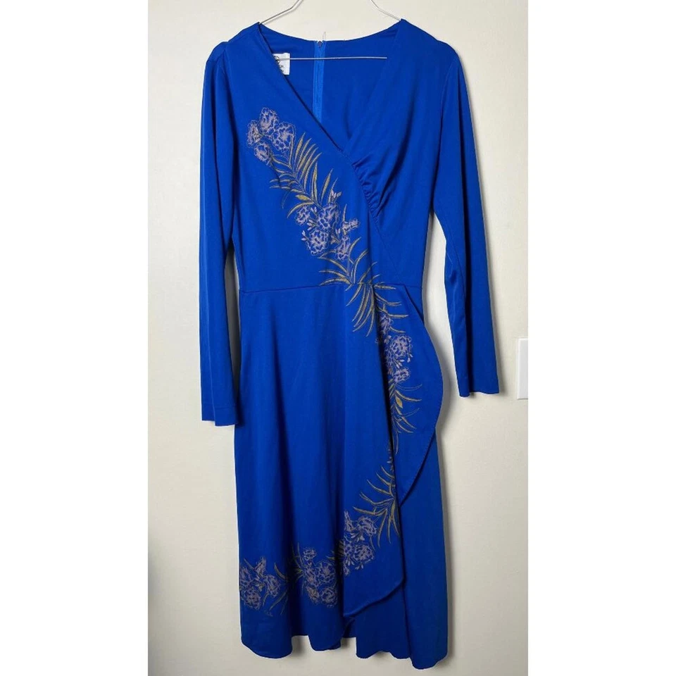 VESTIDO SHAHEEN AÑOS 50 60 PINTURA FLORAL HAWAIANA 6 Foto 1 de 4