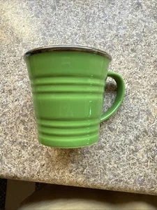 Starbucks 14 oz Green Ribbed Sand Pail Bucket Ceramic Coffee Cup Mug 2007 B*O - Picture 1 of 6