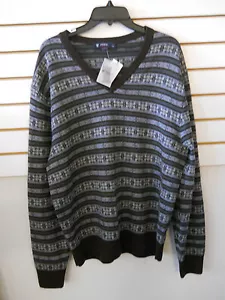 Cremieux Collection Neu Herren Braun Multi V-Ausschnitt Pullover Große Wollmischung - Bild 1 von 3