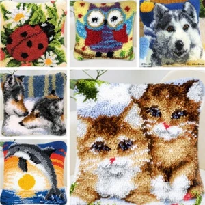 Cushion Cover Latch Hook Rug Making kits for Adults Beginners Embroidery Animals - Picture 1 of 25