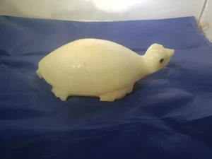 6 " Hand Carved Alabaster Turtle Figurine/Paperweight  - Picture 1 of 5