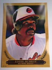 2018 Topps Gallery Hall of Fame Jumbo 5x7 Eddie Murray Orioles Gold 01/10