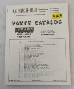 ROCK-OLA MODEL 3000 Jukebox TEILEKATALOG #9103 - Bild 1 von 1