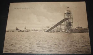 1916 Real Photo style postcard WATER SHUTE MARINE LAKE RHYL Wales THE SHUTE - Picture 1 of 1