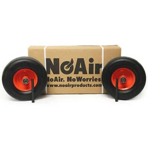 NoAir® (2) Flat Free Tire Assemblies 11x6.00-5 Fits Bad Boy MZ Magnum 022-8049-0 - Picture 1 of 2