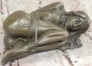 Escultura erótica Art Deco bondage mujer desnuda bronce estatua estatuilla figura oferta - Imagen 1 de 10