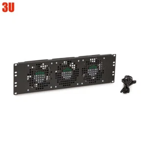 3U 19" 3 Fan Cooling Panel Rack Mount Server Cabinet Unit 115V with Power Cord - Picture 1 of 8