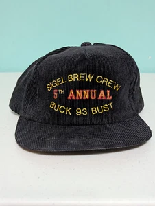 vintage corduroy snapback hat sigel brew crew 5th annual buck 93 bust - Picture 1 of 10