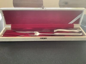 Vintage Stainless Carving Knife and Serving Fork in Box - Picture 1 of 3