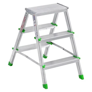 Marchepied double accès pliant, pieds et marches antidérapante en aluminium - Foto 1 di 8