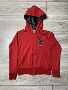 Playboy Vintage Damen Zip Hoodie Rot Größe S - Bild 1 von 6