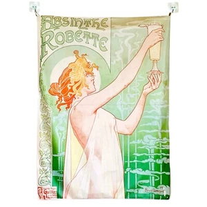 Absinthe Robette Henri Privat-Livemont Art Nouveau Tapestry Wall Hanging Decor - Picture 1 of 11