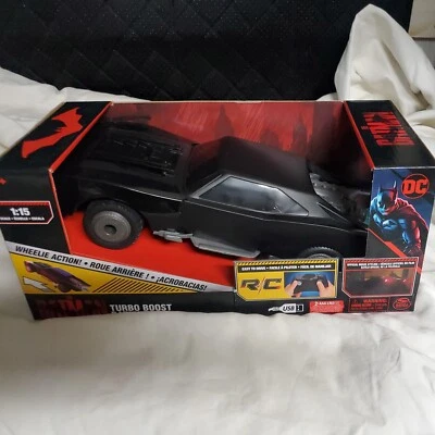 New DC THE BATMAN 1:15 Turbo Boost BATMOBILE RC Car Wheelie Action SPIN MASTER - Image 1 of 4