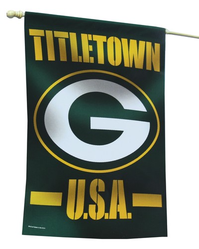 Set Bandiera Da Giardino Green Bay Packers Con Supporto In Acciaio - 33x45,7 Cm - Doppia Faccia - 4