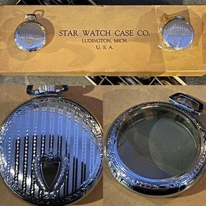 #11 NOS 6s Size Pocket Watch Case Chrome Fits Waltham Illinois Elgin Repair - Picture 1 of 4