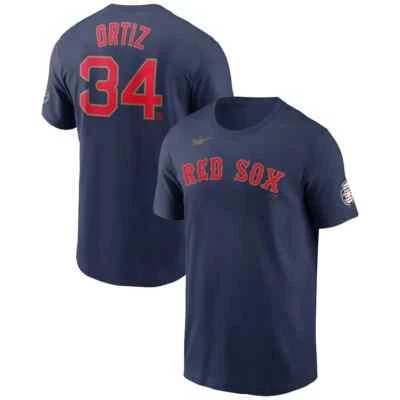 David Ortiz Boston Red Sox Nike Hall of Fame Name & Number T-Shirt Men MLB HOF - Image 1 of 4