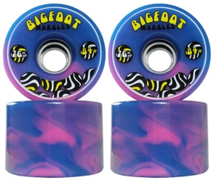 Bigfoot Longboard Wheels - 76mm Marble Swirl - Blue/Pink - Picture 1 of 4
