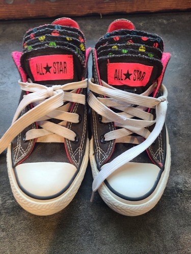 Converse All Star nere rosa bianche a pois Chuck Taylor 5 lingue donna taglia 4