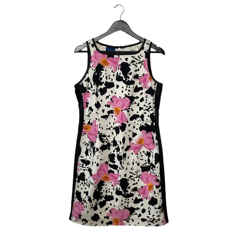 Abito vintage Y2K Kenzo jeans stampa floreale a turni taglia 42 bianco rosa anni '90