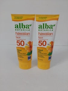 2 Alba Botanica Hawaiian Face Broad Spectrum  SPF 50, Island Vibe Exp 02/25 - Picture 1 of 4