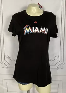 Camisa grande de manga corta para mujer Majestic Genuine Merchandise MLB Miami Marlins” - Imagen 1 de 5