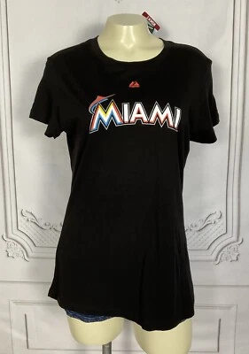 Camisa grande de manga corta para mujer Majestic Genuine Merchandise MLB Miami Marlins” Foto 1 de 4