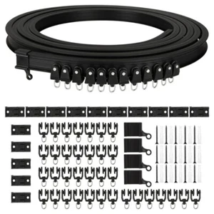 Multipurpose 5 Meter Black Curtain Rails Kits for Room Dividers Privacy Screens - Picture 1 of 8