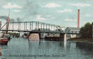 CHATHAM ONTARIO CANADA PONTE ABERSEEN c1910 CARTOLINA D'EPOCA 111425 U - Foto 1 di 2