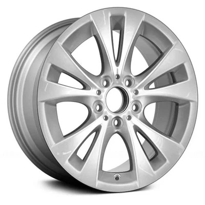 For BMW 550i 08-10 5 V-Spoke Silver 17x8 Alloy Factory Wheel Remanufactured - Image 1 of 3