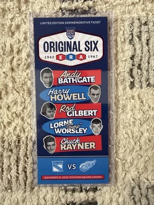New York Rangers Centennial “Original 6 Era” Commemorative Game Ticket 11/16/25 - Image 1 of 3