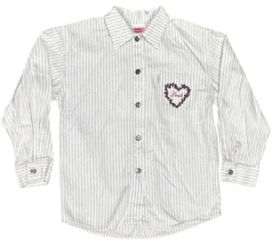 Camisa con botones a rayas azul/blanco talla 6X Levi's para niñas Foto 1 de 4