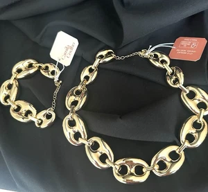 Camila Coelho Statement Set Puffkette Halskette/Armband gold leicht - Bild 1 von 10