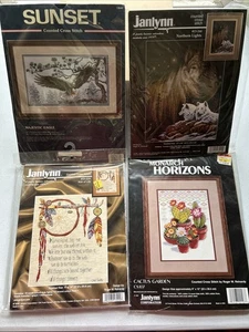 Majestic Eagle Counted Cross Stitch Kits WOLF Web Of Life & CACTUS GARDEN Kit - Picture 1 of 21