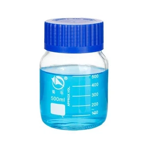 Botellas de reactivo de 250 ml-5000 ml: cristalería premium para muestras de laboratorio, tapa azul - Imagen 1 de 8