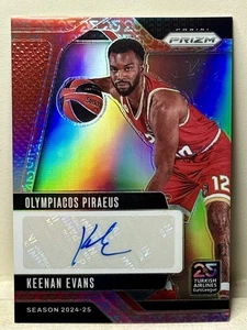 Keenan Evans 2024-25 Panini Prizm EuroLeague #SI-EVN Auto 25th Anniversary SSP - Picture 1 of 5