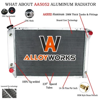 Aluminum Radiator For 1980-1984 1983 Ford F100 F150 F250 F350 Bronco 5.8L | 7.5L Foto 1 de 4