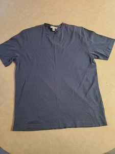 Sonoma Herren Geripptes Rundhals Tshirt Tee Large Blau Kurzarm Baumwolle B4 - Bild 1 von 4