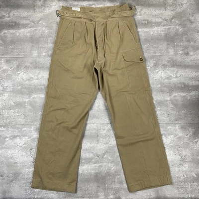 Pantalón vintage ALFRED POLIKOFF taladro caqui 10 1952 1950 ejército británico militar Foto 1 de 4