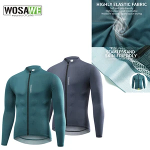WOSAWE Men's Cycling Jersey Long Sleeve Sportswear Lightweight Mountain Bike Top - Picture 1 of 18