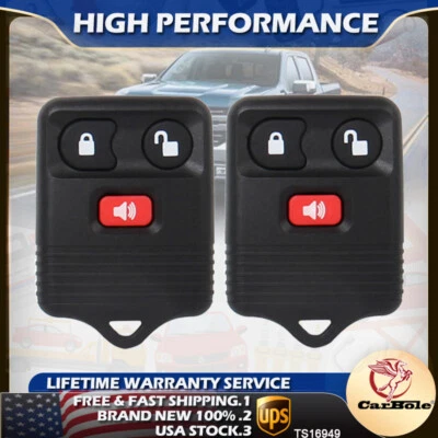 Paquete de 2 llaveros de coche a distancia sin llave para Ford F150 F250 1999 2000 2001 2002-2007 Foto 1 de 4