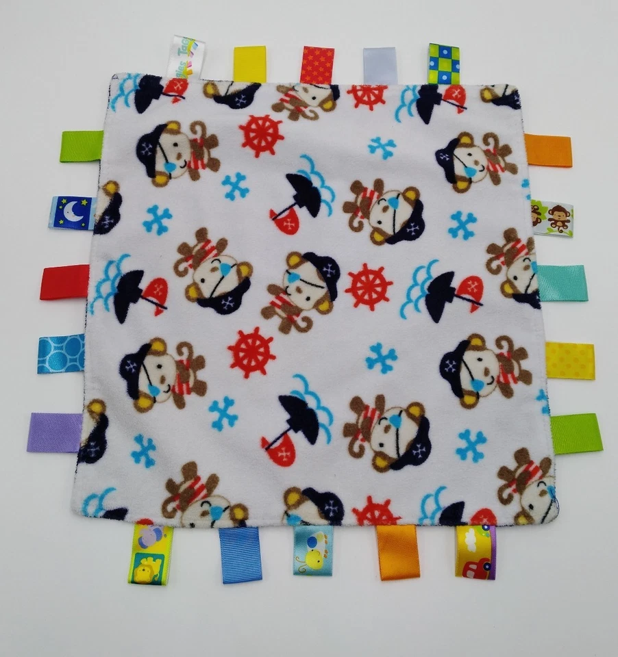 Taggies Pirata Mono Manta de Seguridad Lovey Azul Marino Barco Náutico Azul Blanco Foto 1 de 4