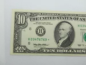 1995 $10 Star-Note FRN #H03476769* - Picture 1 of 7
