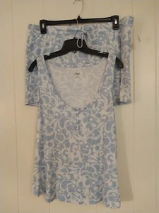 Jenni Intimates 2 Piece Tank Short Pajamas Set Blue White Paisley Floral XXL - Picture 1 of 9