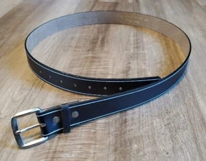 Cintura Lucien Piccard vera pelle taglia 38 40 nera bianca righe Argentina - Foto 1 di 15