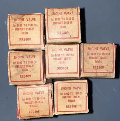 Válvula de motor 7 Western Auto Ford V-8 1949-50 Mercury 1949-51 5 entradas 2 escapamentos - Imagem 1 de 4