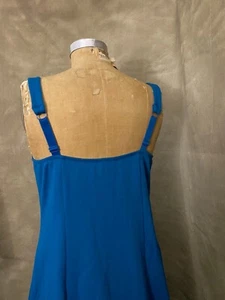 Travelsmith Dress TURQUOISE Blue Knit NO-Wrinkle COOL MAX Midi BRA ATTACHED 36C - Picture 1 of 10